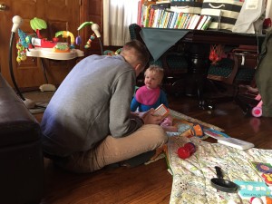 Playing with her uncle